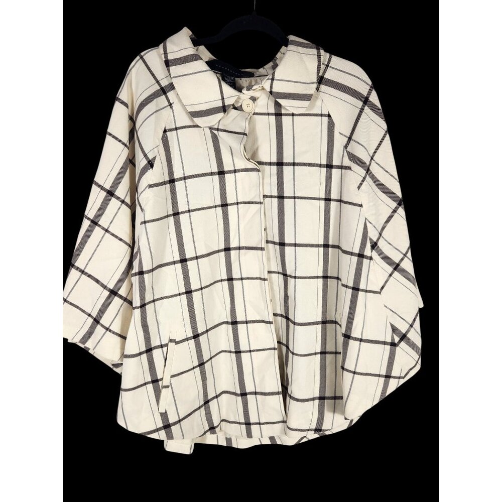 Y2K Preppy Old Money Apostrophe Womens Plus Cape Jacket Windowpane 20/22w